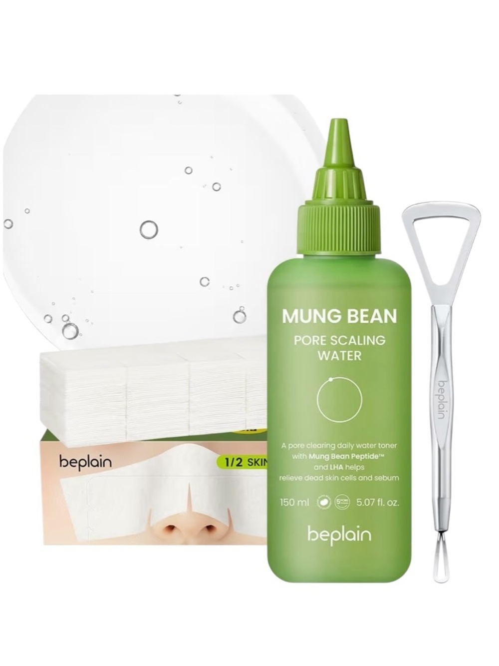 Korean Skincare Beplain Mung Bean Sebum Softener Kit
